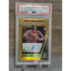 2021 Optic Scottie Barnes Dominators Gold Rookie Auto /10 PSA 9 RC